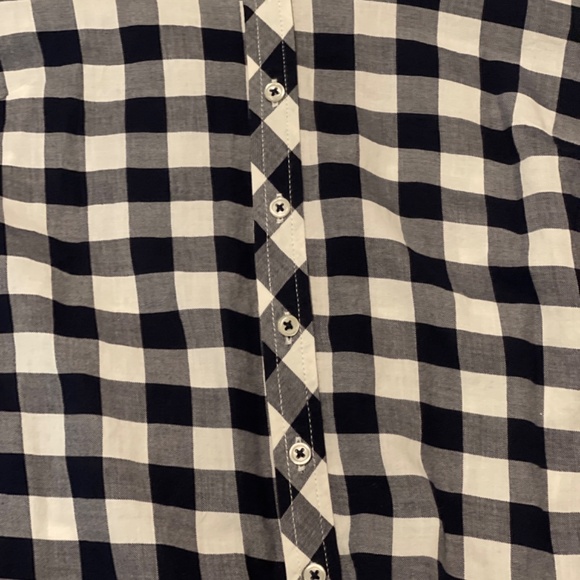 Black and White Plaid Collared Shirt - Picture 2 of 2